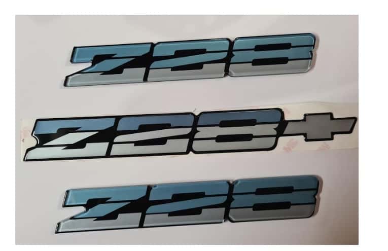 Emblem Set: 82-90 Cam Z28 Silv Blue